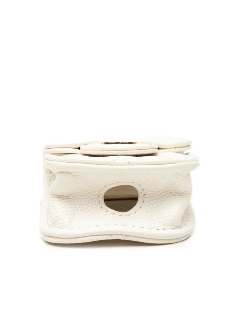 Chanel CC Logo Quilted Airpods Case Earphones Chain Shoulder Bag White Caviar